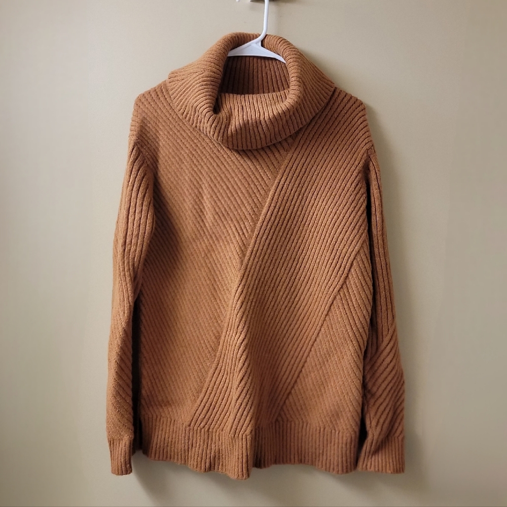 Ann Taylor Ribbed Cowl Neck Sweater Size Large